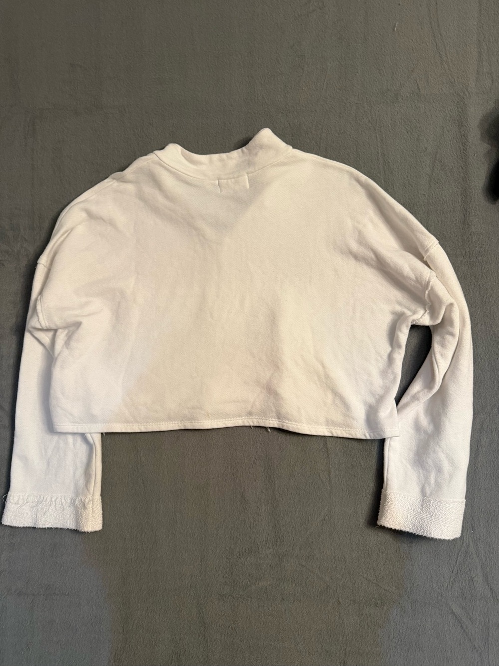 BUCKETLIST White Cropped Half-Zip Pullover - Picture 6 of 7